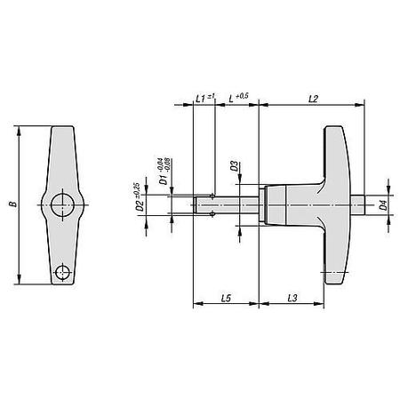 Kipp Ball lock pins with T-grip, self-locking K0366.24606030